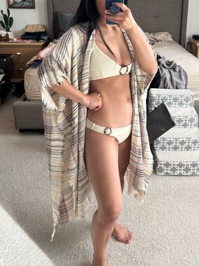 4/$20 - Steve Madden Beach Pool Swim Cover Up Shawl Wrap Jacket Boho (one size)